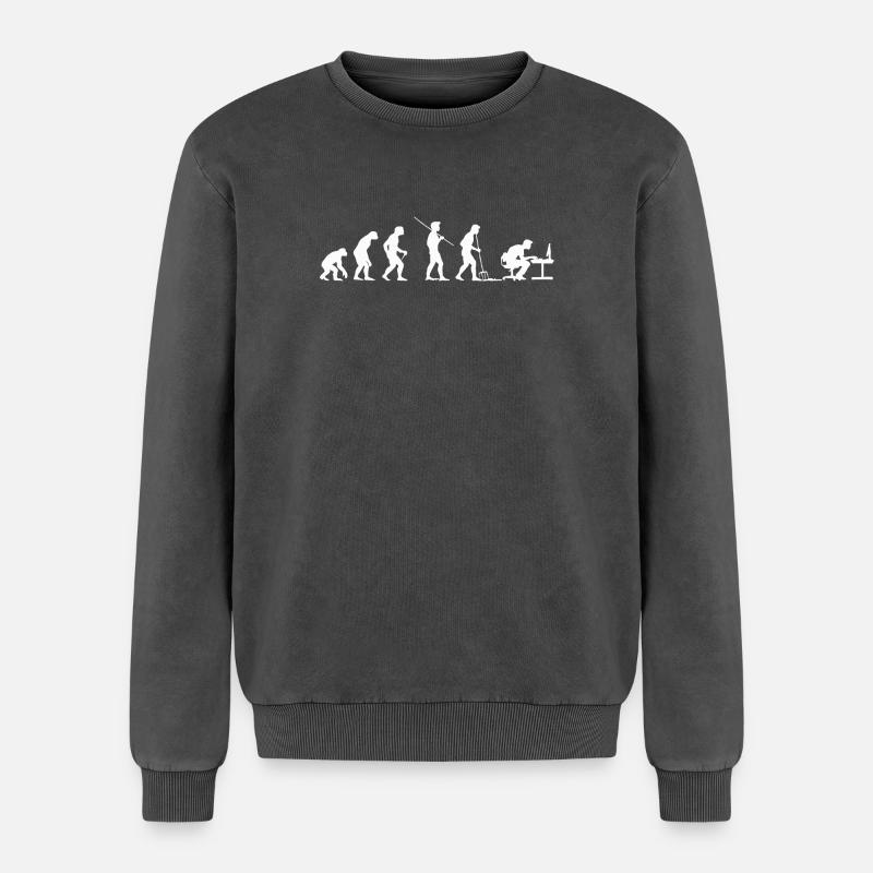 Programmeur Evolution Geek - Sweatshirt unisexe Premium acid-wash en coton - noir délavé acide