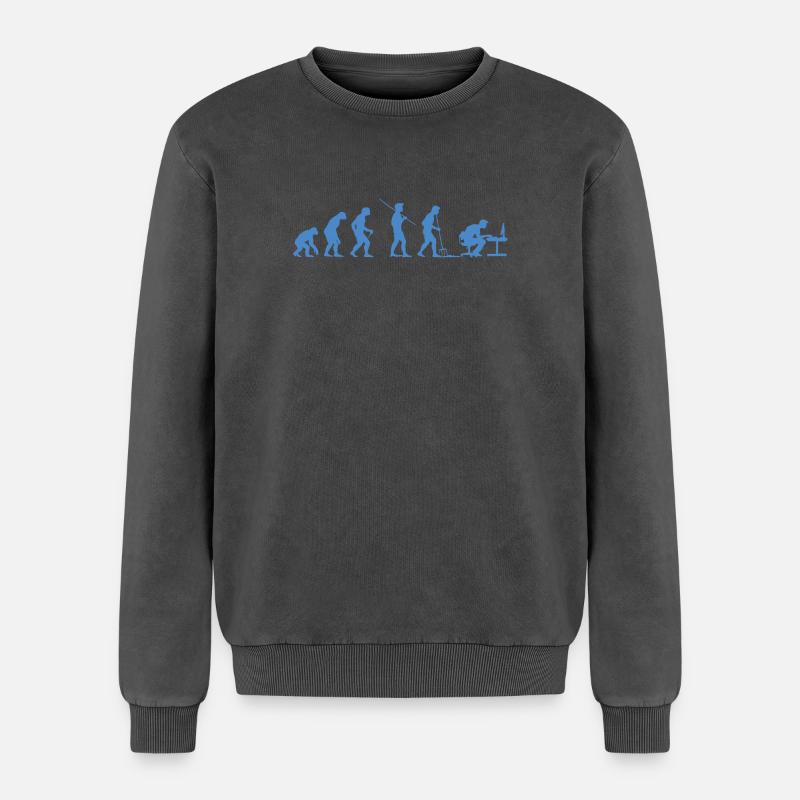 Programmierer Evolution Informatiker Entwickler - Relaxed Unisex Premium Acid-Washed Sweatshirt - Schwarz Acid Wash