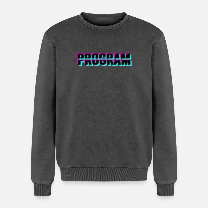 Computer program - Relaxed Unisex Premium Acid Washed Sweatshirt - acid washed black