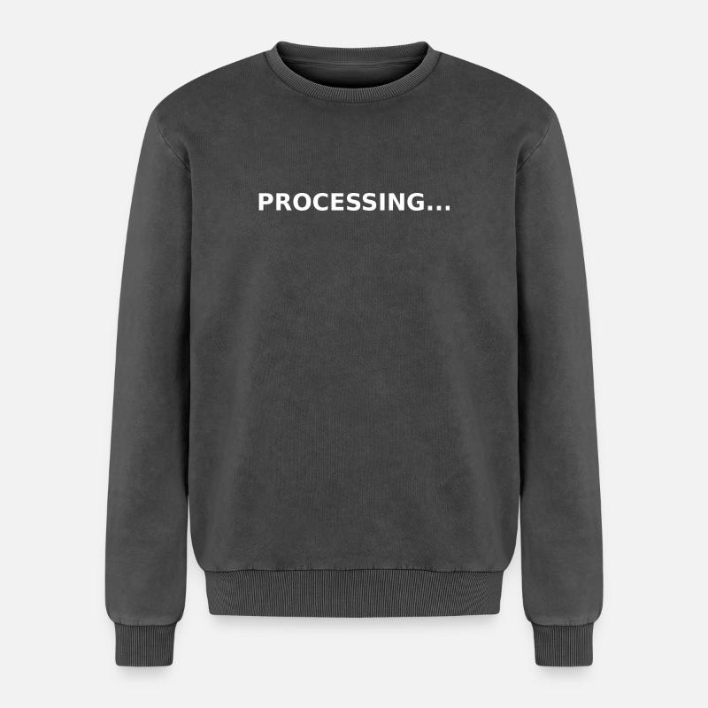 PROCESSING… - Relaxed Unisex Premium Acid-Washed Sweatshirt - Schwarz Acid Wash