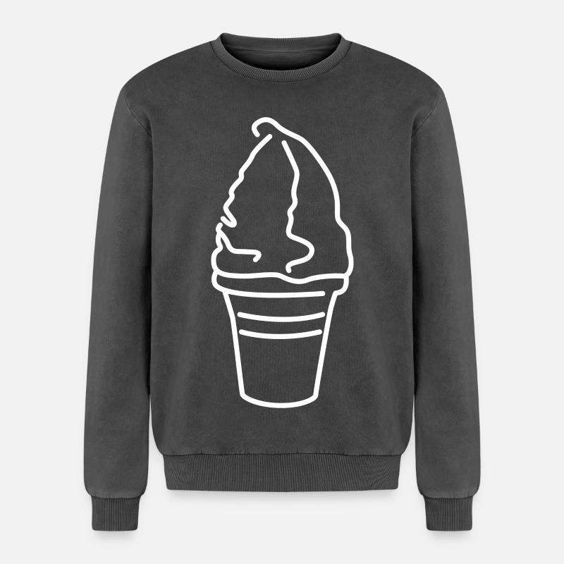 Softeis - Relaxed Unisex Premium Acid-Washed Sweatshirt - Schwarz Acid Wash