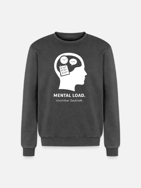 MENTAL LOAD – Unsichtbare Dauerbelastung - Relaxed Unisex Premium Acid-Washed Sweatshirt - Schwarz Acid Wash