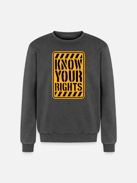 Know Your Rights Activism Justice Freedom - Relaxed Unisex Premium Acid Washed Sweatshirt - acid washed black