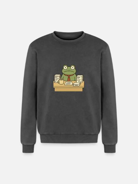 Business Frog - Relaxed Unisex Premium Acid Washed Sweatshirt - acid washed black