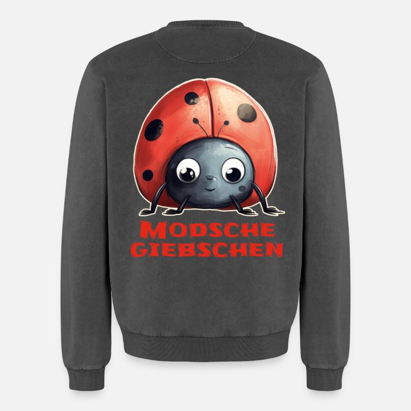 Modschegiebchen Marienkäfer - Relaxed Unisex Premium Acid-Washed Sweatshirt - Schwarz Acid Wash