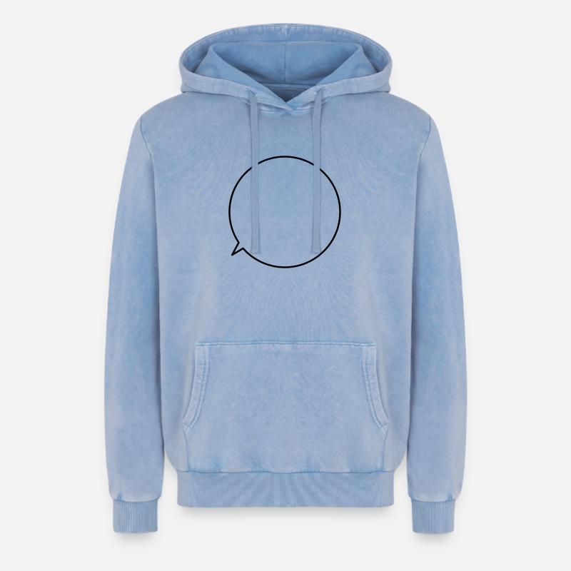 Speech bubble request text customizable - Relaxed Unisex Premium Acid Washed Hoodie - acid washed blue