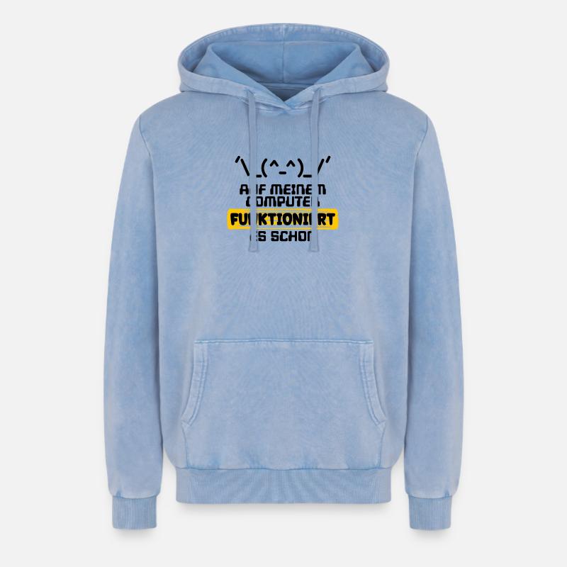 Developer Statement Code Skripting Programmierer - Relaxed Unisex Premium Acid-Washed Hoodie - Blau Acid Wash