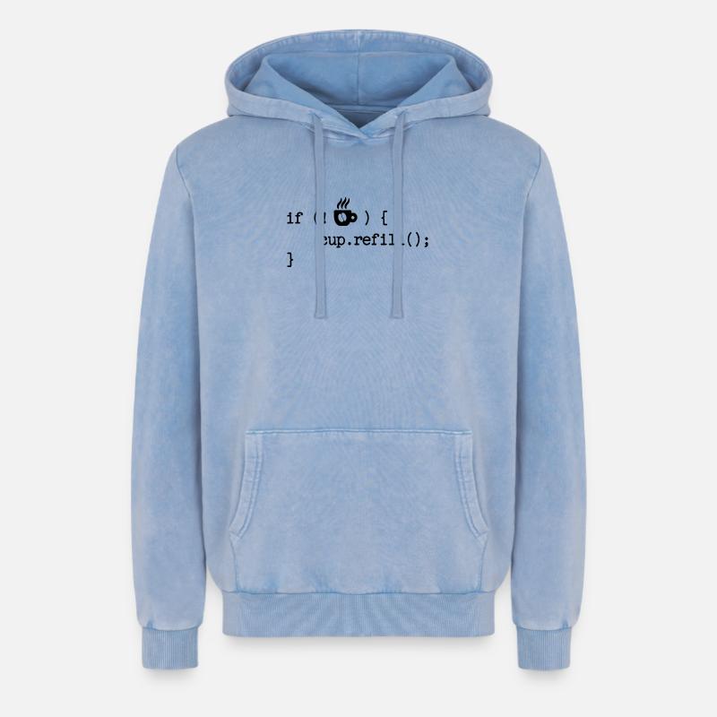 Developer Programmierer Code Webentwickler Debug - Relaxed Unisex Premium Acid-Washed Hoodie - Blau Acid Wash