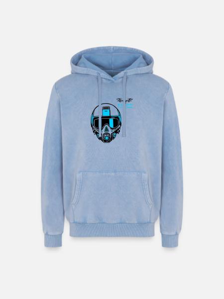 Drohnenpilot 2 - Relaxed Unisex Premium Acid-Washed Hoodie - Blau Acid Wash