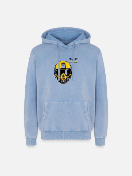 Drohnenpilot 3 - Relaxed Unisex Premium Acid-Washed Hoodie - Blau Acid Wash