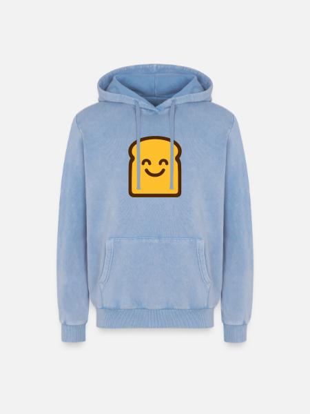 Toast mignon - Sweat à capuche unisexe Premium acid-wash en coton - bleu délavé acide