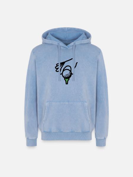 Golfball Abschlag Tee Golfsport Golfclub Golfer - Relaxed Unisex Premium Acid-Washed Hoodie - Blau Acid Wash