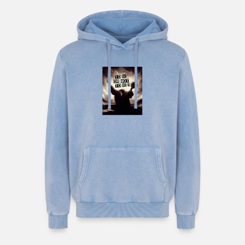 Sein oder nicht sein? - Relaxed Unisex Premium Acid-Washed Hoodie - Blau Acid Wash