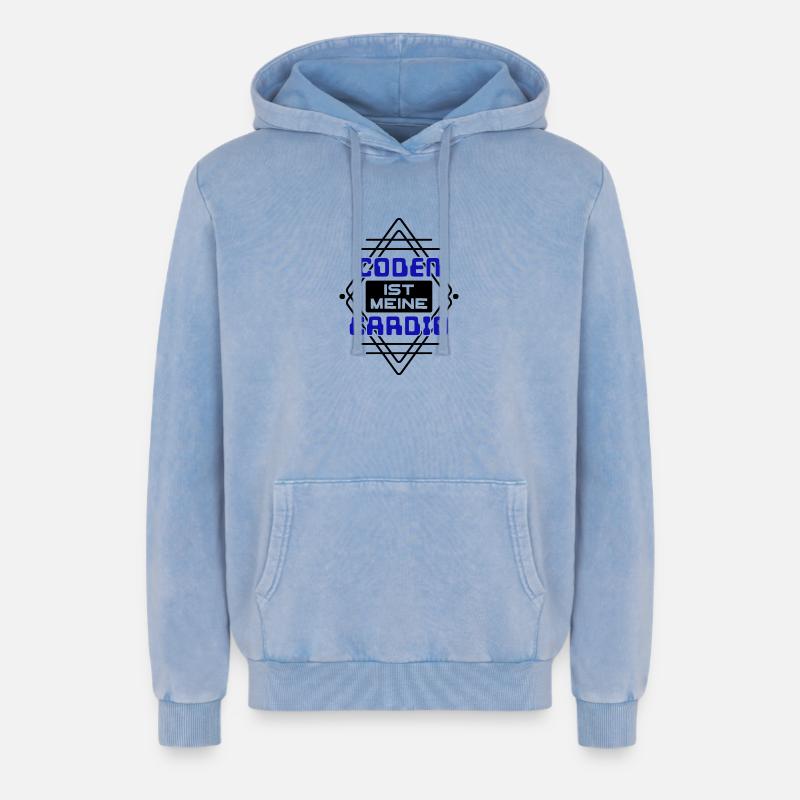 Softwareentwickler Developer Cooler Spruch Coden - Relaxed Unisex Premium Acid-Washed Hoodie - Blau Acid Wash