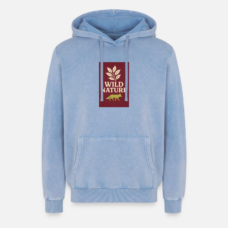 903E7BB2-E856-41AA-A23F-B3E2B4698455 - Sweat à capuche unisexe Premium acid-wash en coton - bleu délavé acide