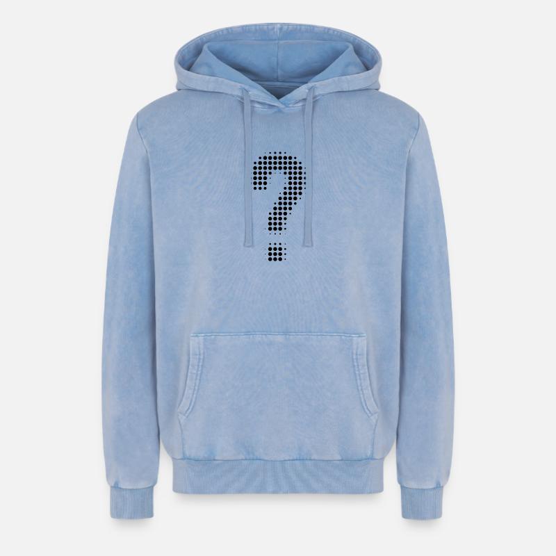 Optique pixel point d’interrogation - Sweat à capuche unisexe Premium acid-wash en coton - bleu délavé acide