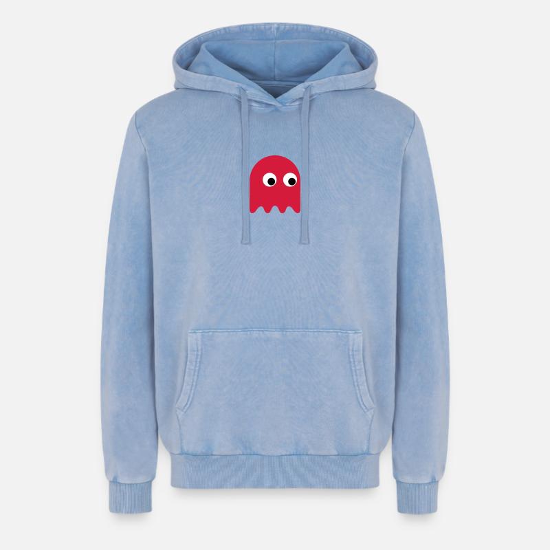 Jeu Classics Ghost - Sweat à capuche unisexe Premium acid-wash en coton - bleu délavé acide
