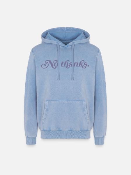 No thank you. - Relaxed Unisex Premium Acid Washed Hoodie - acid washed blue