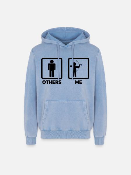 Funny archer - Relaxed Unisex Premium Acid Washed Hoodie - acid washed blue