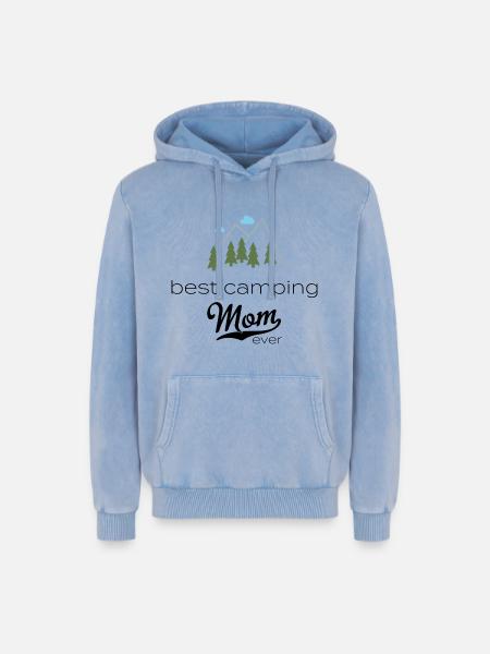 camper - Relaxed Unisex Premium Acid Washed Hoodie - acid washed blue