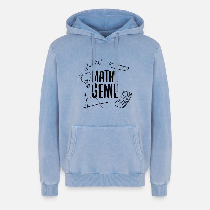 Math genius mathematics genius arithmetic math - Relaxed Unisex Premium Acid Washed Hoodie - acid washed blue