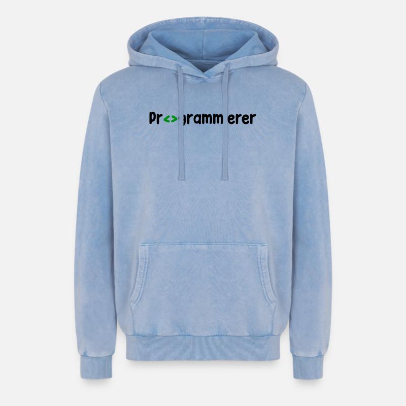 Programmierer Developer Webentwickler Skripting - Relaxed Unisex Premium Acid-Washed Hoodie - Blau Acid Wash