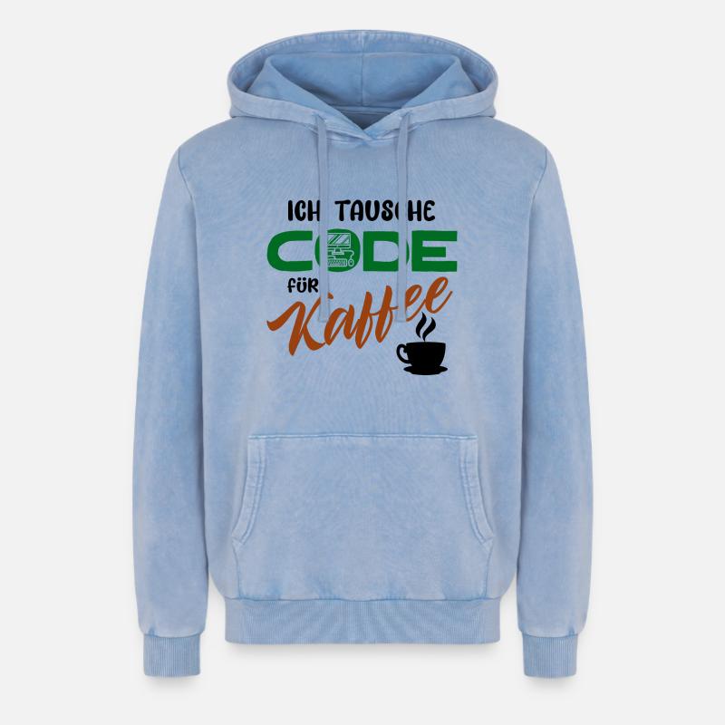 Programmierer Softwareentwickler Developer Code - Relaxed Unisex Premium Acid-Washed Hoodie - Blau Acid Wash