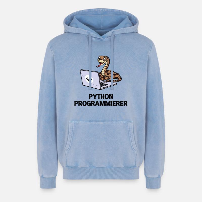 Programmierer Computer Code Developer Statement - Relaxed Unisex Premium Acid-Washed Hoodie - Blau Acid Wash
