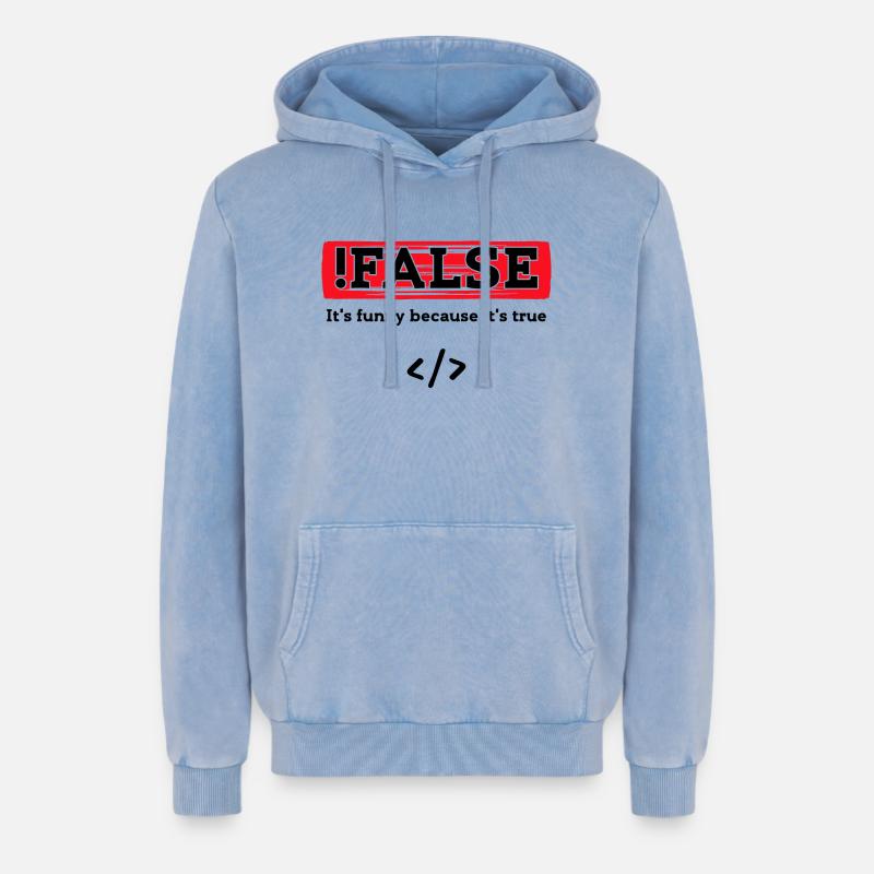 Code Debug Programmierer Developer Lustige Sprüche - Relaxed Unisex Premium Acid-Washed Hoodie - Blau Acid Wash