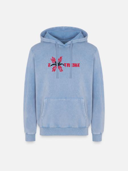 skydiver extreme - Relaxed Unisex Premium Acid Washed Hoodie - acid washed blue