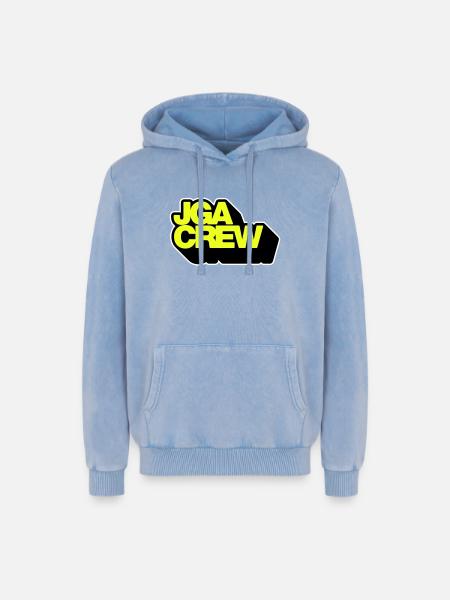 Bachelor Party Crew 3D - Relaxed Unisex Premium Acid Washed Hoodie - acid washed blue