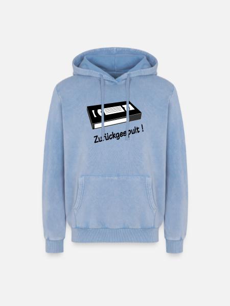 Rewound - Relaxed Unisex Premium Acid Washed Hoodie - acid washed blue