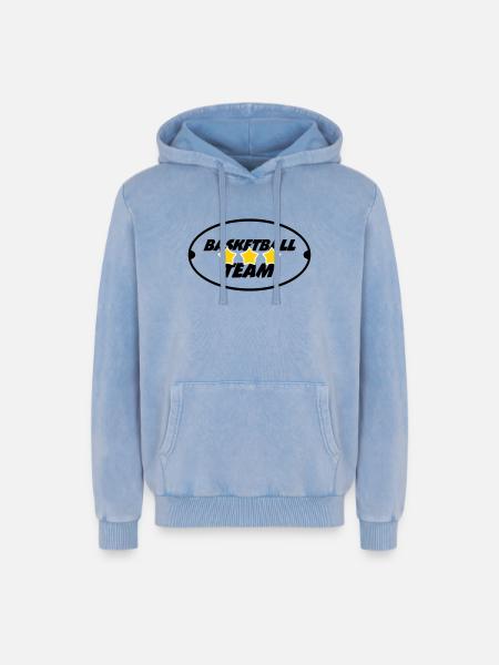 Basketball team - Relaxed Unisex Premium Acid Washed Hoodie - acid washed blue