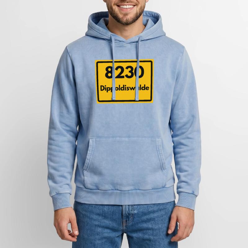OLD POSTCODE ZIP CODE 8230 DIPPOLDISWALDE SAXONY Relaxed Unisex Premium Acid Washed Hoodie