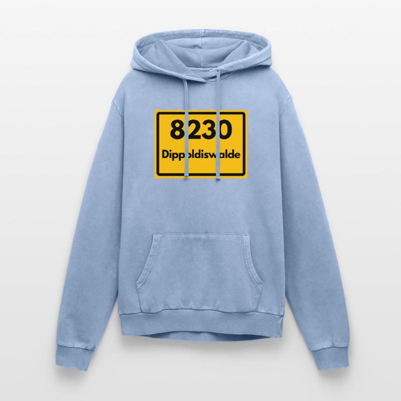 OLD POSTCODE ZIP CODE 8230 DIPPOLDISWALDE SAXONY Relaxed Unisex Premium Acid Washed Hoodie