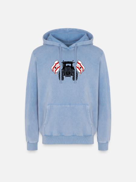 Drenthe_Tractor_Pride - Relaxed Unisex Premium Acid Washed Hoodie - acid washed blue