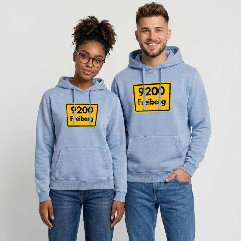 ANCIEN CODE POSTAL 9200 SAXE FREIBERG CODE POSTAL Sweat à capuche unisexe Premium acid-wash en coton