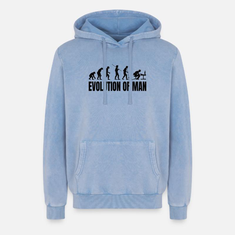 Programmeur Computer Freak Evolution - Sweat à capuche unisexe Premium acid-wash en coton - bleu délavé acide