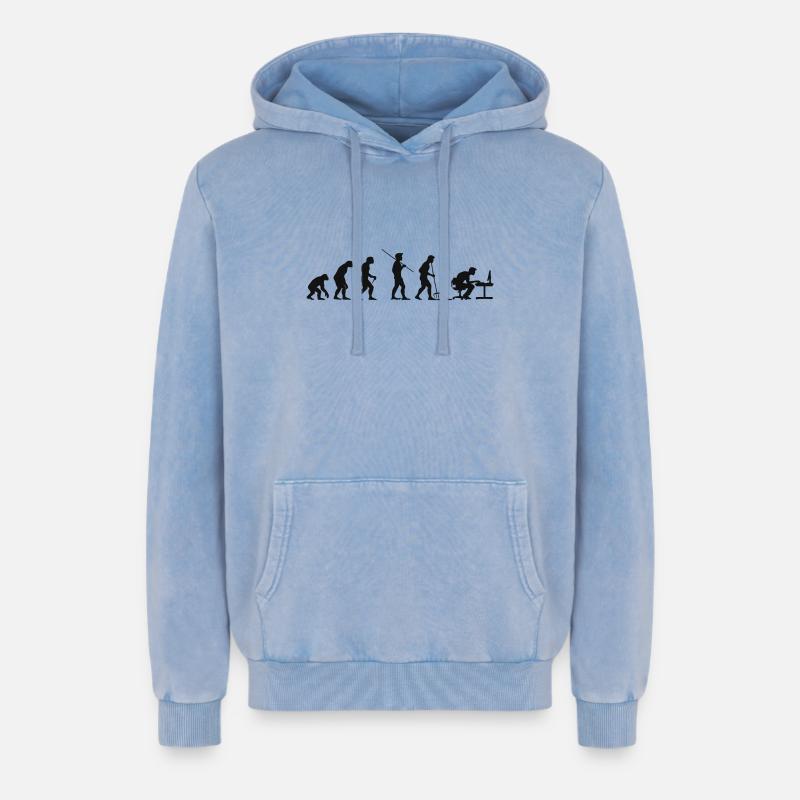 Programmeur Computer Freak Evolution - Sweat à capuche unisexe Premium acid-wash en coton - bleu délavé acide