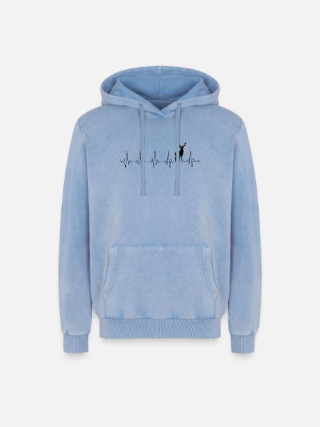 Please Upload Design Image - Relaxed Unisex Premium Acid Washed Hoodie - acid washed blue