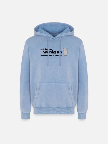 WENIG AN - Relaxed Unisex Premium Acid-Washed Hoodie - Blau Acid Wash