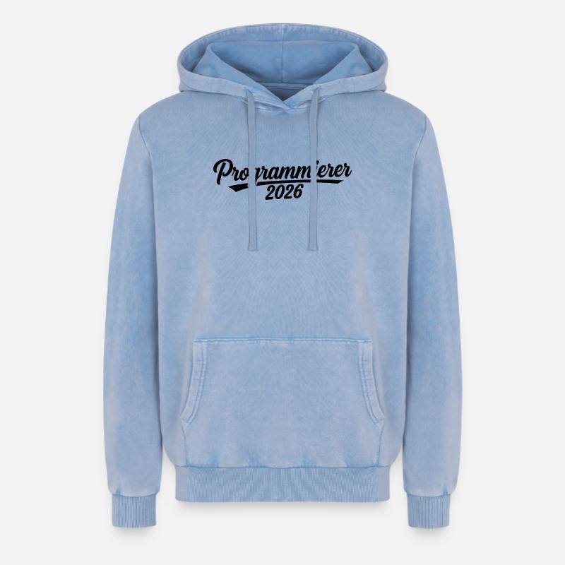 Programmer 2026 – Coding Design - Relaxed Unisex Premium Acid Washed Hoodie - acid washed blue