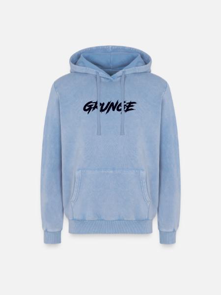 GRUNGE - Relaxed Unisex Premium Acid Washed Hoodie - acid washed blue