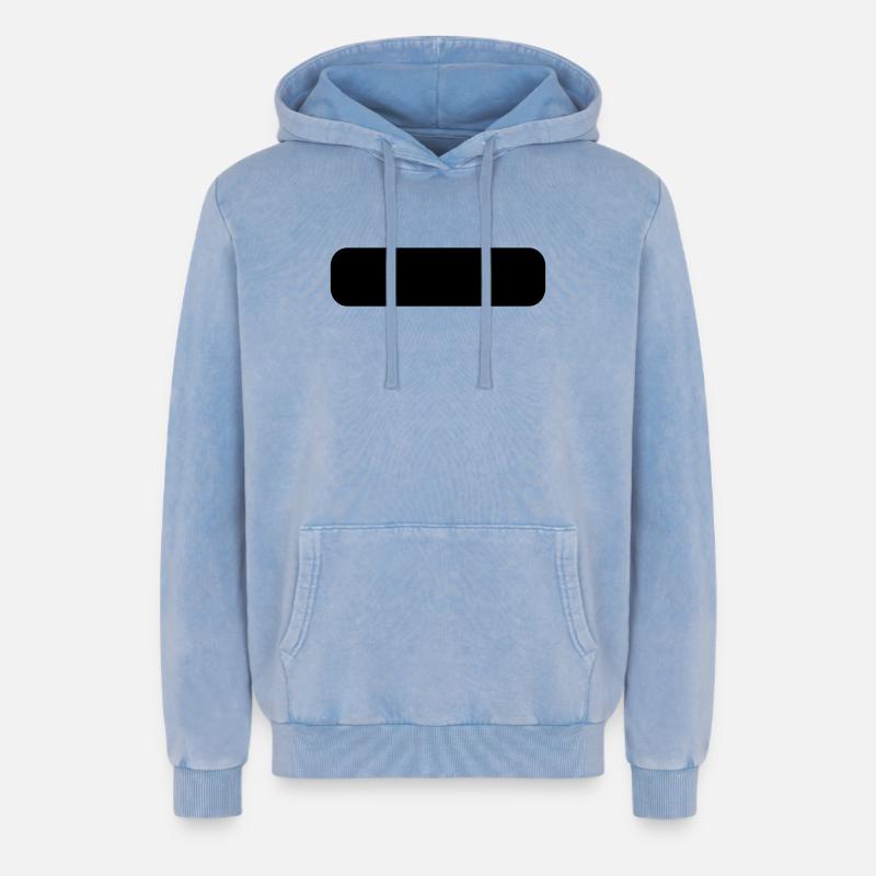 Rectangle arrondi - Sweat à capuche unisexe Premium acid-wash en coton - bleu délavé acide