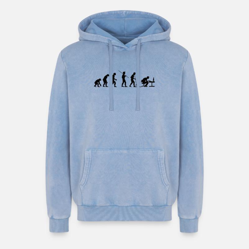 Programmierer Evolution Informatiker Entwickler - Relaxed Unisex Premium Acid-Washed Hoodie - Blau Acid Wash