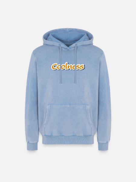 coolness claim Vectorgraphic - Relaxed Unisex Premium Acid Washed Hoodie - acid washed blue