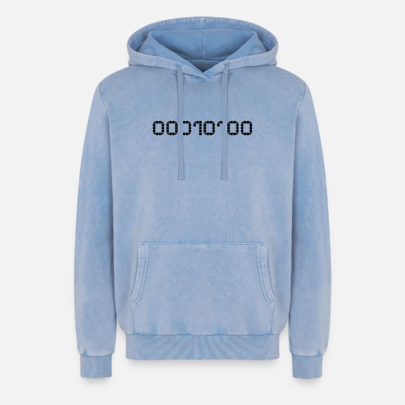 Binary notation - 20 - Relaxed Unisex Premium Acid Washed Hoodie - acid washed blue