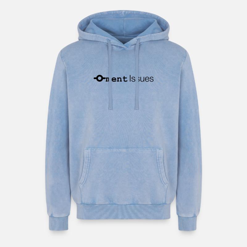 Commitment Issues - Relaxed Unisex Premium Acid Washed Hoodie - acid washed blue