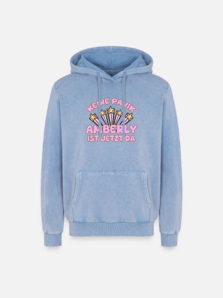 Amberly as a woman's name - Relaxed Unisex Premium Acid Washed Hoodie - acid washed blue