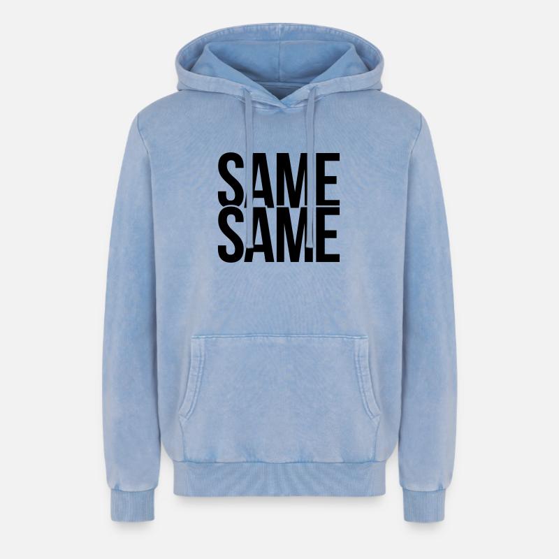same same - Relaxed Unisex Premium Acid-Washed Hoodie - Blau Acid Wash